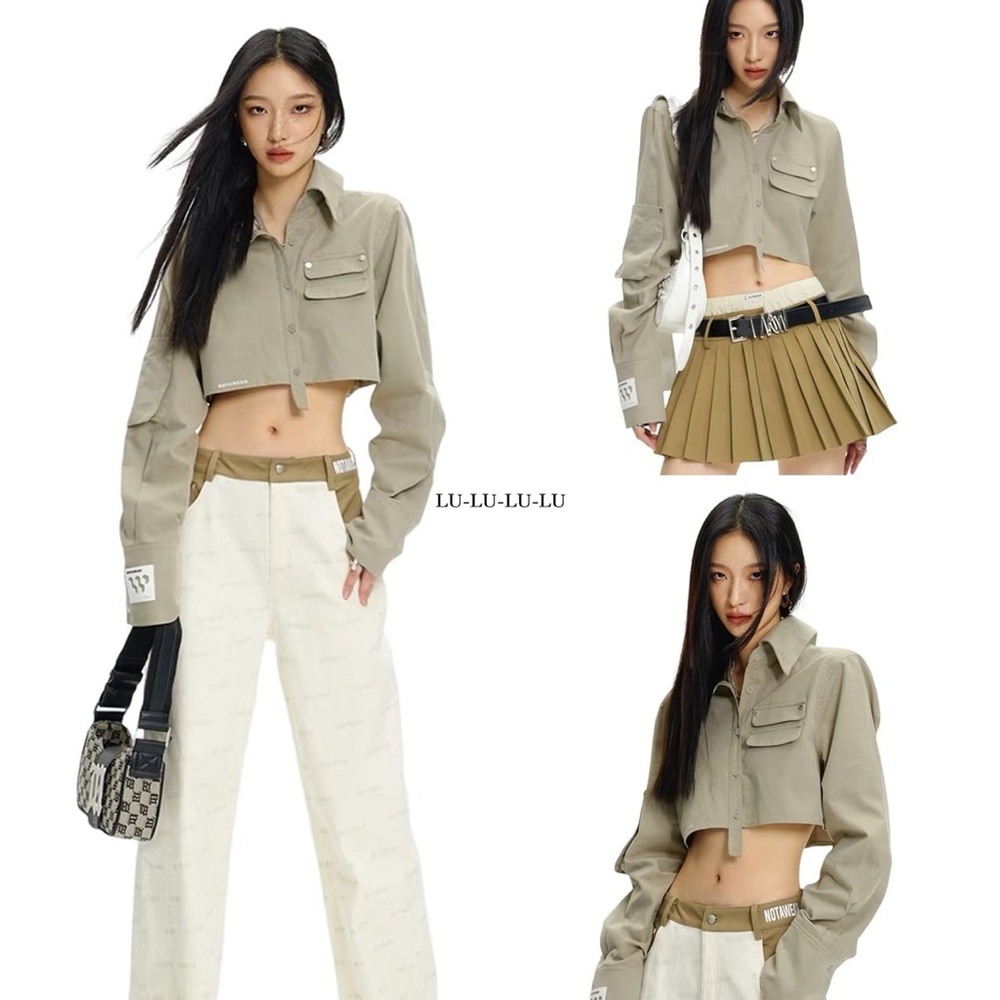 Women's Khaki Cropped Jacket